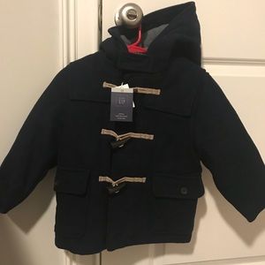 boys gap navy blue pea coats. New with tags